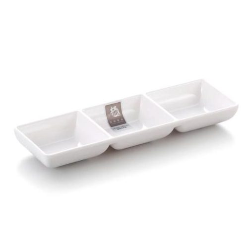 Mel ciotola bianca tripla 22 x 7 x 2.5 - immagine 1