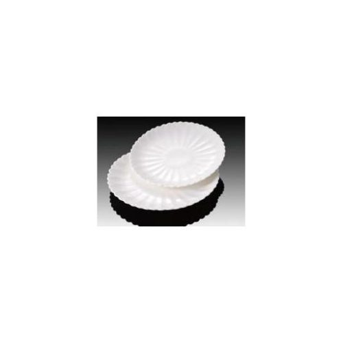 Piatto ceramica bianco tondo con bordo ondulato 35cm 14 inch - immagine 1