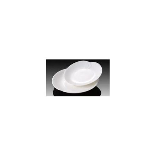 Piatto ceramica bianco a forma di pesca 25cm 10 inch - immagine 1