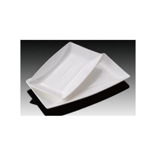 Piatto ceramica bianco rettangolare con bordo leggermente rialzato 10 36 x 26 x 27cm - immagine 1