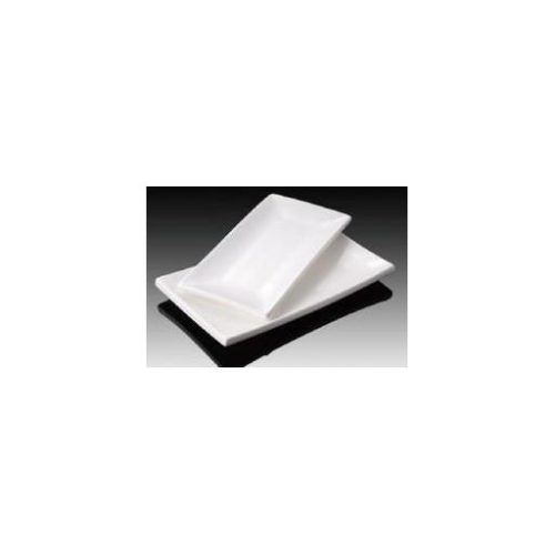 Piatto ceramica bianco rettangolare 23cm 9inch - immagine 1