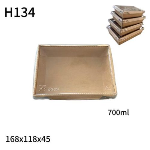 Contenitore carta con coperchio antiunto  168x118 h45 700ml 200pz - immagine 1