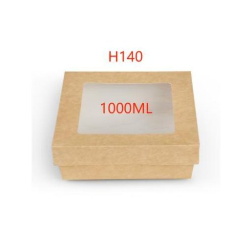 Contenitore carta con coperchio separato+ finestra 185x185 h60 1000ml 200pz - immagine 1
