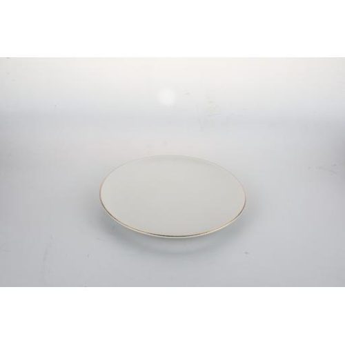 Piatto tondo bianco/oro 9 23cm - immagine 1