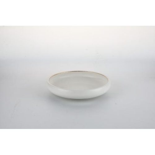 Piatto bianco/oro con bordo rialzato 8 21cm - immagine 1
