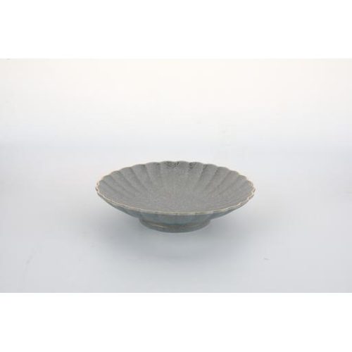 Piatto grigio/oro tondo a forma di fiore 8.5 22 x 5.5cm - immagine 1