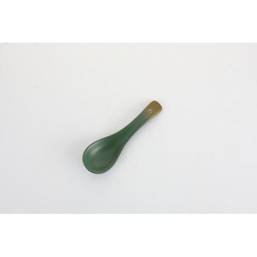 Cucchiaio verde/oro da zuppa 14cm - immagine 1