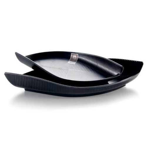 Mel piatto nero ovale 35.8 x 16.1 x 6 - immagine 1