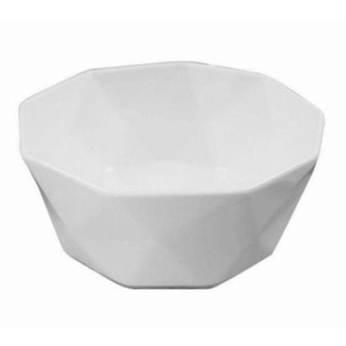 Ciotola bianca in ceramica a forma di diamante 6inc 14.5cm x 6cm 500ml - immagine 1