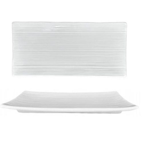 Piatto piano bianco in ceramica rettangolo 12 29cm x 14cm x 2.5cm - immagine 1